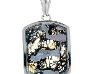 Sericho Pallasite Meteorite Pendant in Sterling Silver
