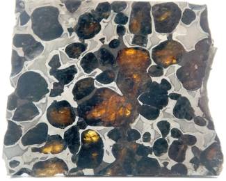 Large Sericho Pallasite Meteorite Slice - 100.1 Carats (20 Grams); Kenya

