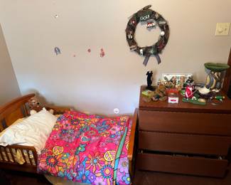 Toddler bed, small dresser