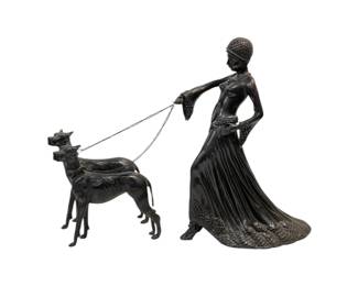 Art Deco Lady Walking Danes