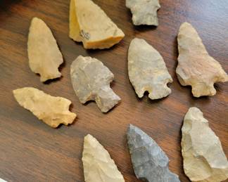 Large collection of arrowheads