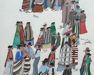 Virginia A. Stroud Old Flames 1980 Original Watercolor 30x38 Framed