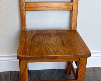 Vintage Solid Wooden Childs School Chair