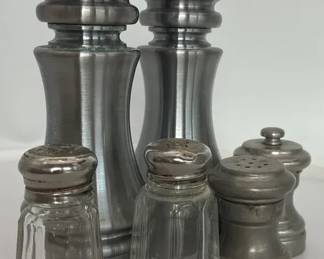 Pewter and Metal Salt and Pepper Shakers Sets