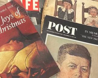 Vintage Periodicals such as Life, Saturday Evening Post and a Sears Catalog