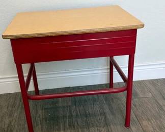 Vintage Red School Desk