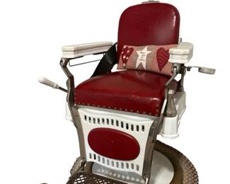 Vintage Reliance, Barber Chair, Red And White