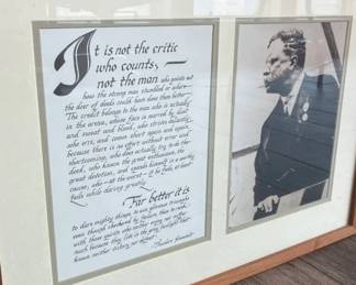 Theodore Roosevelt Printed Photograph and Quote