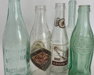 Vintage Soda Bottle Lot  CocaCola  Brownie Soda Bottles