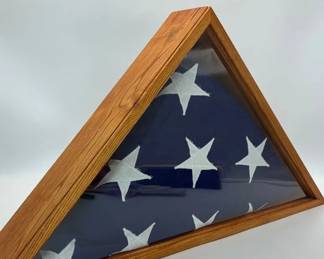Wooden U.S. Military Flag Display Case