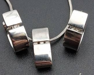 Diamond And Sterling Neclace And Earring Set