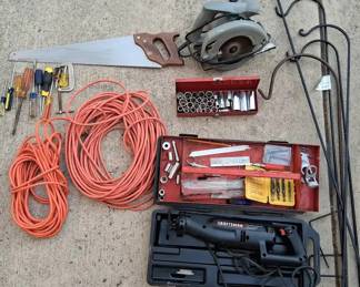  Misc Garage Lot Power Tools Extension Cords Socket Set