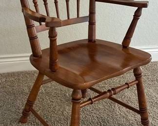 Solid Hard Rock Maple Colonial Early American Dining Arm Chair