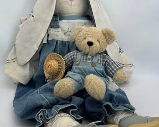 Handmade Vintage Bunny and Musical Little Bear