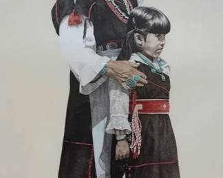 Stephen Forbis  In Her Image 16 100 Signed Lithograph Native American Portrait Framed