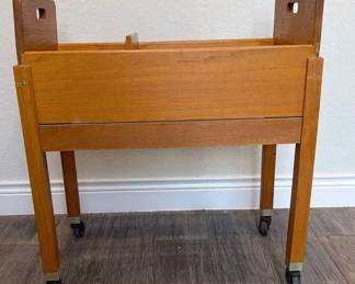 Wooden Rolling File Cart