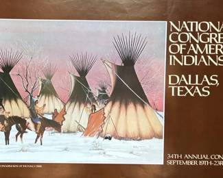 Paladine Roye Signed Poster National Congress Of American Indians 