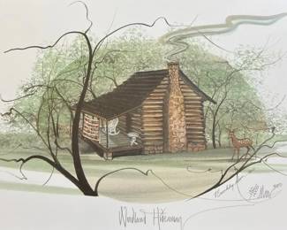 P. Buckley Moss Woodland Hideaway 180 1000 Signed Lithograph Framed