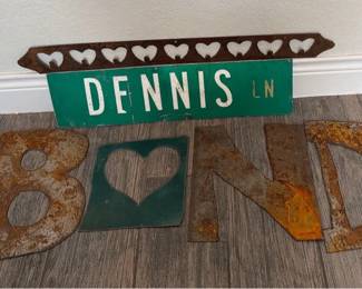 Rustic Letters  Vintage Street Sign