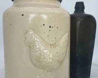 Vintage Ceramic and Glass Bottle Set