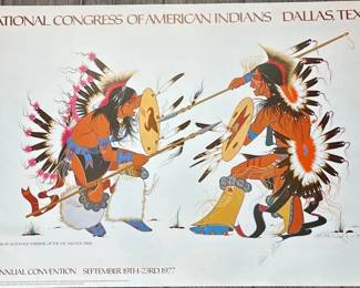 Antoine Warrior Signed Poster National Congress Of American Indians Dallas Convention