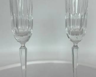 Vintage Mikasa Old Dublin Pair of Fluted Crystal Champagne Glasses