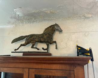 Weathervane Horse, and Curly Maple Cupboard