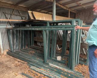 Window frames with glass. Would make a magnificent greenhouse.