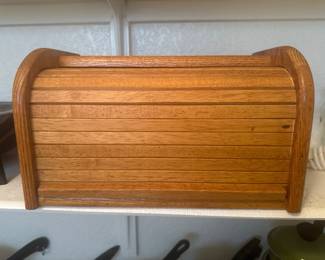 Wooden bread box made in thailand