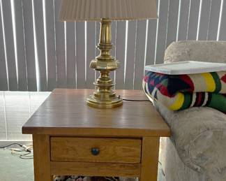 One of a pair of end-tables, along with the lamp.
