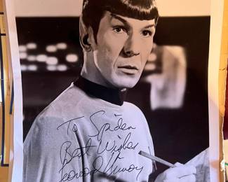 This 8x10 headshot is signed by Mr. Spock himself, Leonard Nimoy.