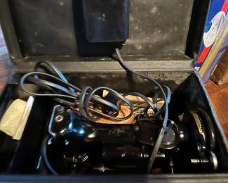 This is one of the Singer Featherweight sewing machines.