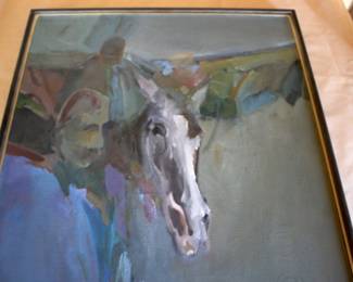 Untitled Horse and Rider - Framed