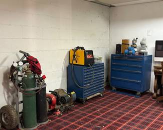 Tool Chests & Oxy Acetylene Torch with Victor Gauges 