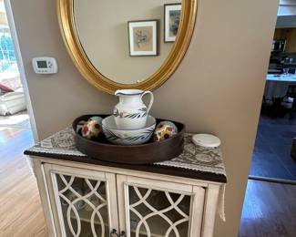 Entryway cabinet & wall mirror