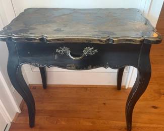 Dark wood distressed wood table