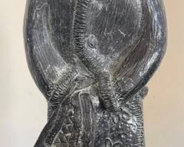 Edmund Wolf soapstone Inuit Mother and Child