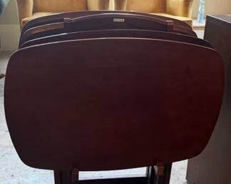 Solid wood tray tables and stand, set of 4, large
