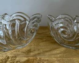 Mikasa Nautilus heavy clear crystal shell bowls