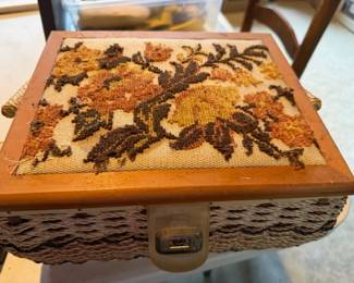 Hand sitched sewing basket