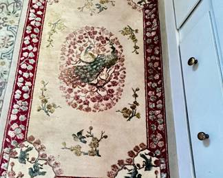 3x5 peacock hand knotted rug