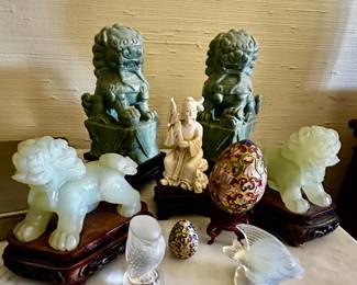 Jade and Sabino Glass, Lalique and more.
