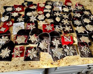 Over 60 sterling silver ornaments