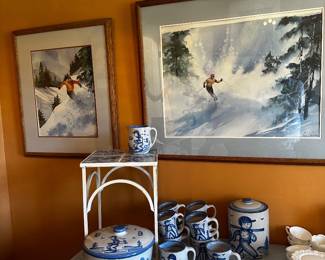 Wonderful skiing watercolors