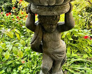 Beautiful putti bird bath
