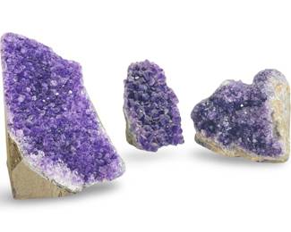 Lot (3) Amethyst Crystal Clusters and geode