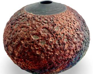 Vintage Signed Ceramic Raku Pottery Vase