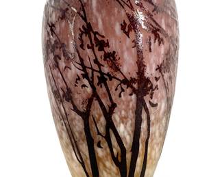 Vintage Acid Etched Cameo Glass Vase