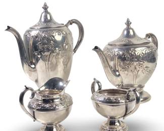 (4pc) Lavish International Sterling Silver Tea Set