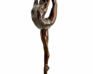 1998 David Hill Art Deco Bronze Ballerina